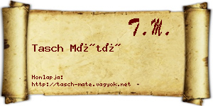 Tasch Máté névjegykártya